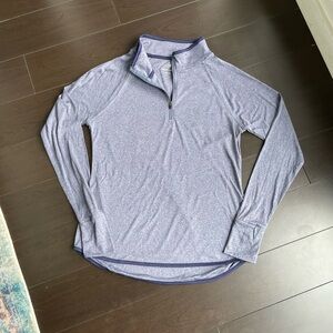 NEW! Heather Blue Performance Quarter-Zip Pullover Top